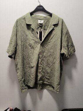 Px Green Yextured button up shirt xxl - camping,bbq,relax,vacation, mensshirt
